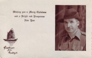 Postcard from John Barrie, sent from Malaya, 1941.