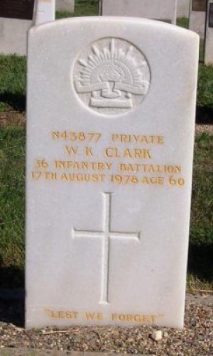 Grave of William Clark at Woden Cemetery.
