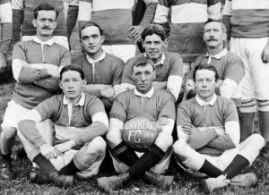Percy Douglas (kneeling in the 2nd row, second from right), Canberra Soccer team, 1914
