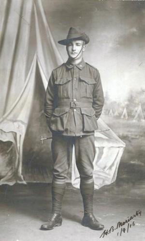 Harry Moriarty, the youngest man on the ACT Memorial to die in WW1. Image courtesy of Pamela Hunt, Canberra Grammar School archives.