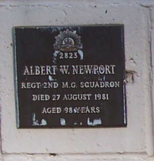 Plaque at Norwood Park in memory of Albert Newport