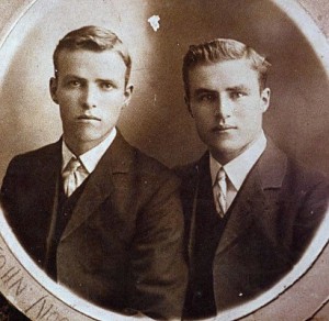 Jack Noone (age 15) and Ted Noone (age 17), taken in 1906. Image provided by Michael Noone.