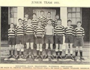 Waterman (back row, second from right), Grammar Junior XV, 1931