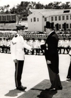 John Wheeler with Governor General Sir Paul Hasluck, RMC graduation parade, 9 December 1969
