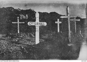 Grave of Clarence Wolfenden (left), Gallipoli. AWM image C01433.
