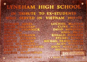 Memorial Plaque, Lyneham High School